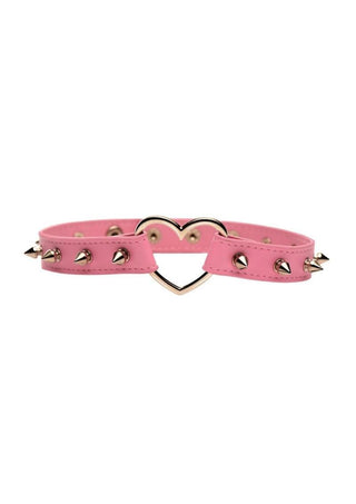 Master Series - Spiked Heart Choker - Black