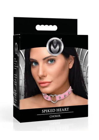 Master Series - Spiked Heart Choker - Black