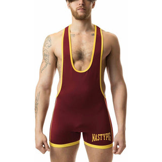 Nasty Pig - Rush Scooped Singlet - Burgundy/ Goldenrod - Circus of Books
