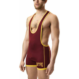 Nasty Pig - Rush Scooped Singlet - Burgundy/ Goldenrod - Circus of Books