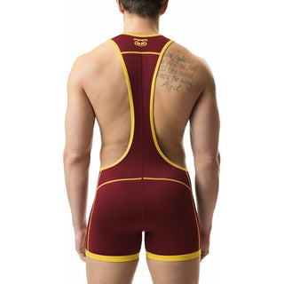 Nasty Pig - Rush Scooped Singlet - Burgundy/ Goldenrod - Circus of Books