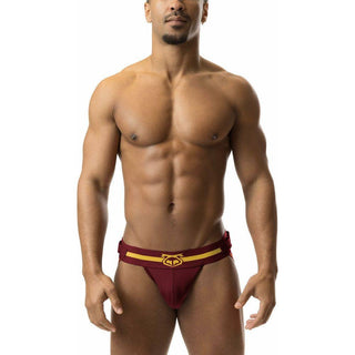 Nasty Pig - Varsity Jock Strap - Burgundy/ Goldenrod - Circus of Books