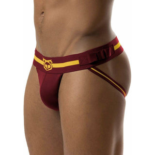 Nasty Pig - Varsity Jock Strap - Burgundy/ Goldenrod - Circus of Books