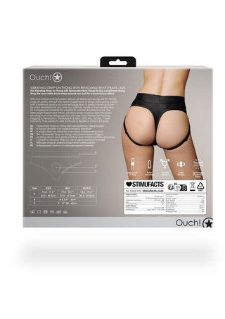 Ouch! Vibrating Strap-on Thong with Removable Butt Straps