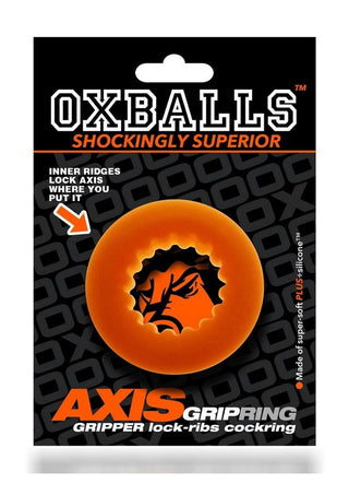 Oxballs Axis Rib Griphold Cock Ring - Clear Ice
