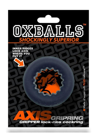 Oxballs Axis Rib Griphold Cock Ring - Clear Ice