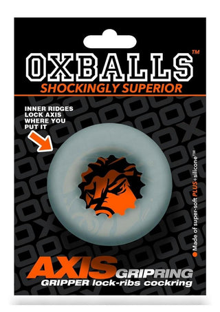 Oxballs Axis Rib Griphold Cock Ring - Black Ice