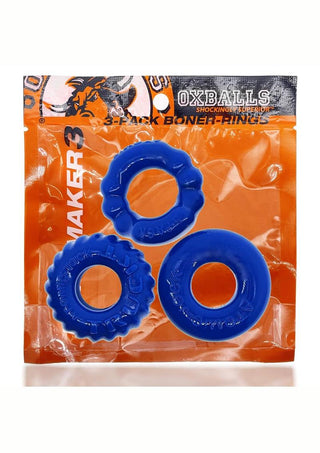 Oxballs Bonemaker Cock Ring Kit (3 pack) - Black