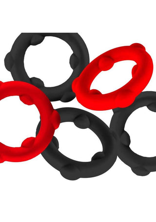Oxballs - GEARHEADS 5-pack spinner rings RED/BLACK