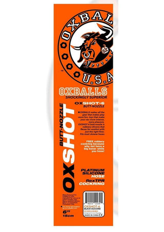 Oxballs - Oxshot Silicone Butt Nozzle Shower Hose and Cock Ring 12in - Black/Blue