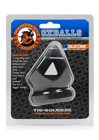 Oxballs - Tri-Squeeze Silicone 3-Ring Ball Stretching Sling - Black