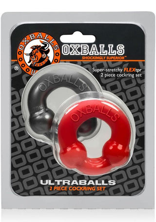 Oxballs Ultraballs Cock Ring Set (2 pack) - Black and Blue
