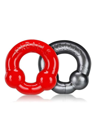 Oxballs Ultraballs Cock Ring Set (2 pack)- Black and Clear
