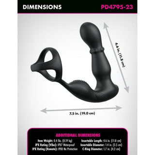 Anal Fantasy Elite Ass-Gasm Side and Glide Rechargeable Silicone Prostate Stimulator - Black