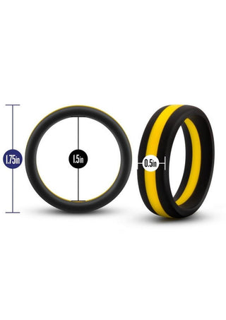Performance Silicone Go Pro Cock Ring - Black/Gold