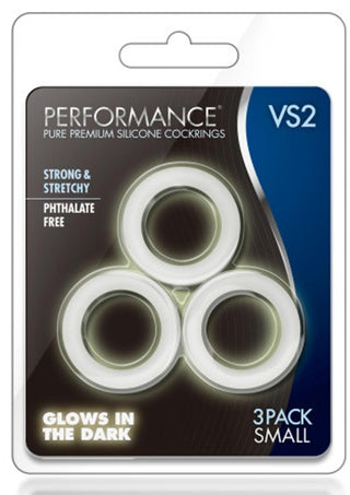 Performance VS2 Pure Premium Silicone Cock Rings - Small - Black
