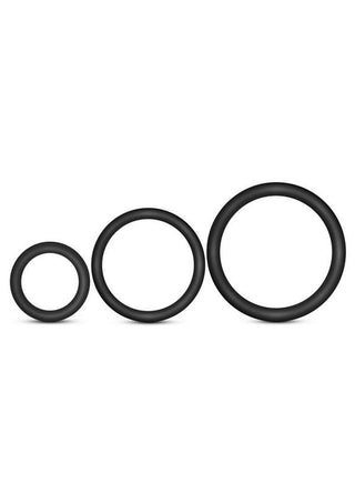 Performance VS4 Pure Premium Silicone Cock Ring Set (3 Sizes) - Black