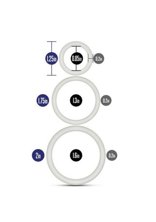 Performance VS4 Pure Premium Silicone Cock Ring Set (3 Sizes) - Black