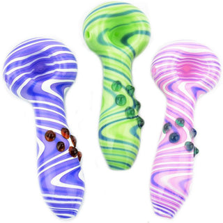 Pipe - 4.5" American Slime Color Hand Pipe Zig Zag Art - Circus of Books