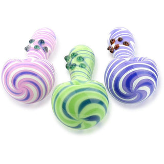Pipe - 4.5" American Slime Color Hand Pipe Zig Zag Art - Circus of Books
