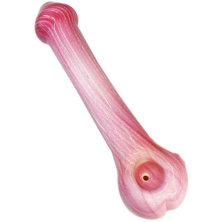 Pipe - 5" Pink Marble Glass Penis Pipe - Circus of Books