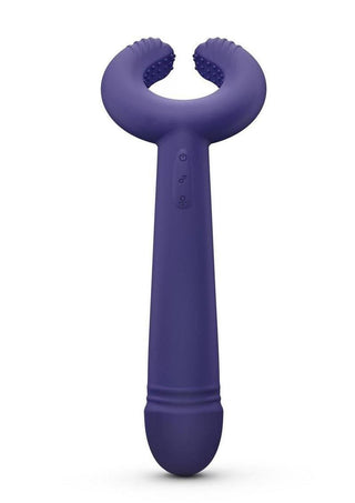 Please Me Rechargeable Silicone Vibrator - Plum Star