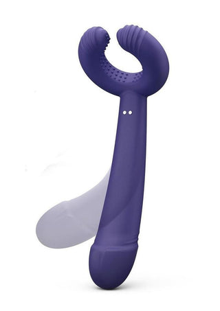 Please Me Rechargeable Silicone Vibrator - Plum Star