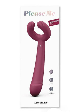 Please Me Rechargeable Silicone Vibrator - Moonlight Indigo