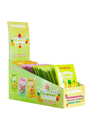 Popping Rock Candy Display- Tropical Fruit Oral Sex Candy - 36 Packs Per Display