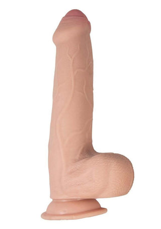 Realcocks Dual Layered Uncut Slider Fat Dick Dildo 9in - Caramel