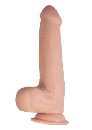 Realcocks Dual Layered Uncut Slider Fat Dick Dildo 9in - Vanilla