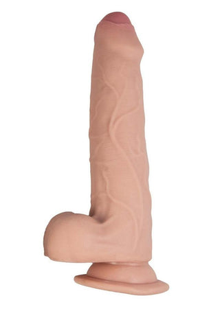 Realcocks Dual Layered Uncut Slider Thin Tip Dildo 8.5in - Caramel