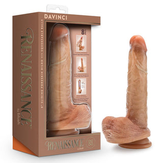 Renaissance - DaVinci - 8 Inch Sliding Foreskin Dildo with Squeezable Balls - Tan - Circus of Books