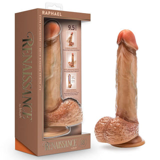 Renaissance - Raphael - 9.5 Inch Sliding Foreskin Dildo with Squeezable Balls - Tan - Circus of Books
