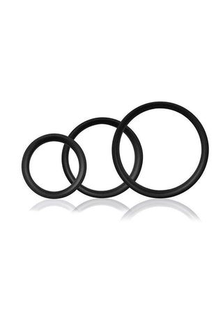 RingO Pro x3 Silicone Cock Rings Set Waterproof - Blue (3 piece pack)