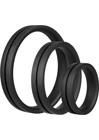 RingO Pro x3 Silicone Cock Rings Set Waterproof - Blue (3 piece pack)