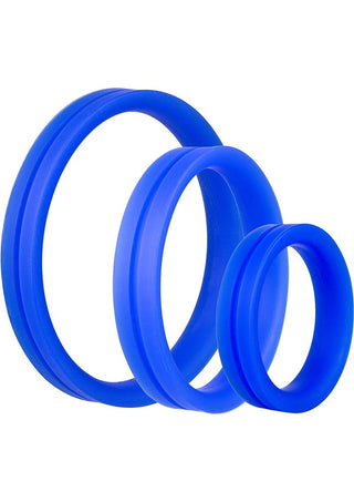RingO Pro x3 Silicone Cock Rings Set Waterproof - Black (3 piece pack)