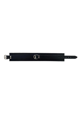 Rouge Leather Collar With Faux Fur Lining - Black