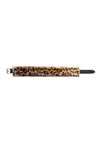 Rouge Leather Collar With Faux Fur Lining - Black