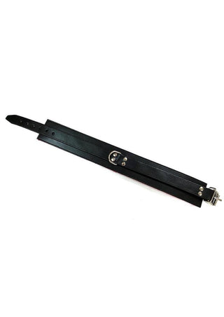 Rouge Leather Collar With Faux Fur Lining - Black