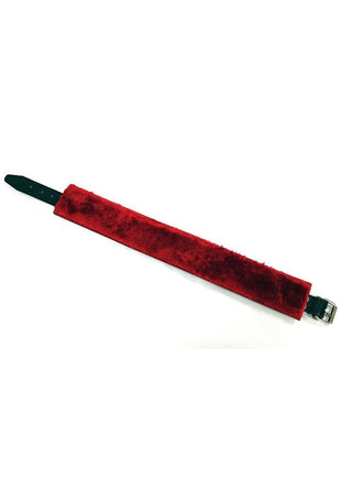 Rouge Leather Collar With Faux Fur Lining - Black