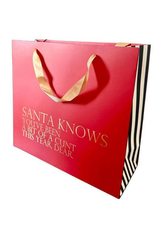 Santa Knows You've Been A Bit Of A Cunt This Year Dear - Large - Gift Bag