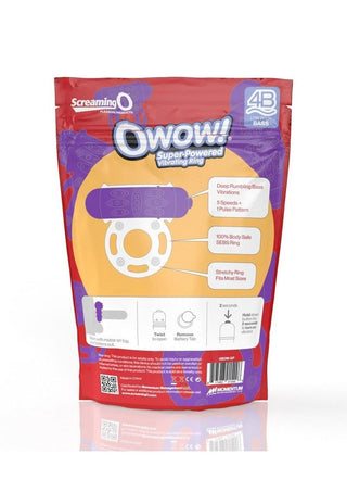 Screaming O 4B O Wow Vibrating Ring - Blueberry