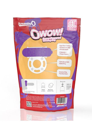 Screaming O 4T O Wow Vibrating Ring - Strawberry