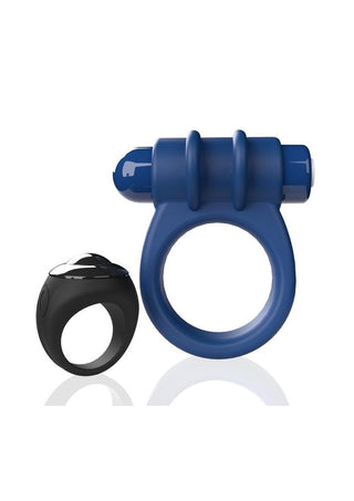 Screaming O - Switch Remote Controlled Silicone Rechargeable Vibrating Ring - Blue
