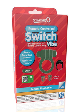 Screaming O - Switch Remote Controlled Silicone Rechargeable Vibrating Ring - Blue