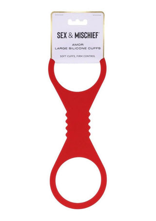 Sex & Mischief Amor Silicone Cuffs - Small - Red