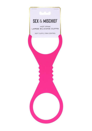 Sex & Mischief Silicone Cuffs - Small - Hot Pink