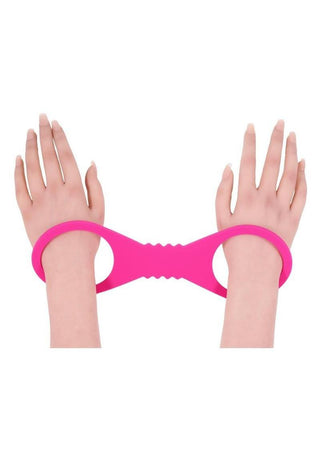 Sex & Mischief Silicone Cuffs - Small - Hot Pink