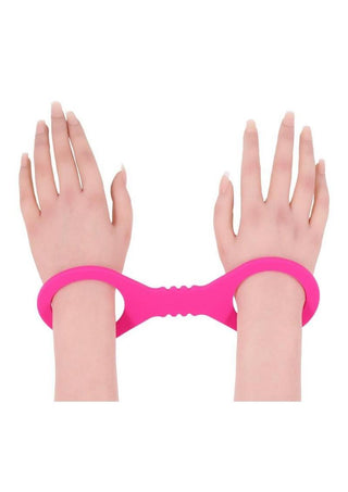 Sex & Mischief Silicone Cuffs - Small - Hot Pink